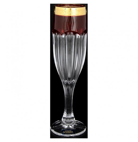 Бокалы для шампанского 150 мл 6 шт  Crystalite Bohemia &quot;Сафари /Рубин /432267&quot; / 046325