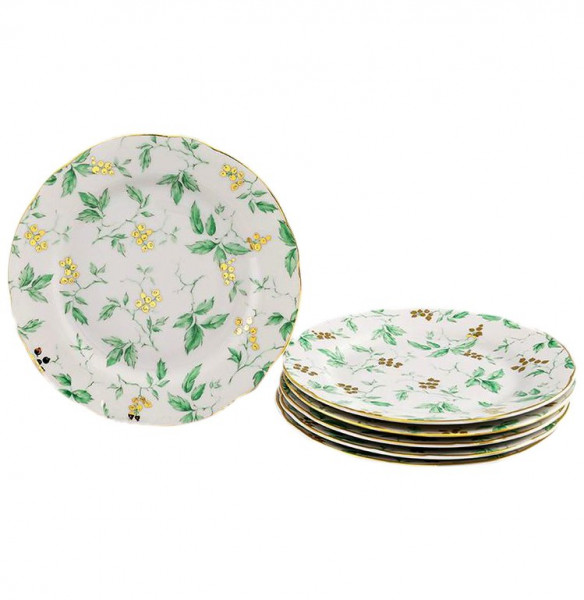 Набор тарелок 19 см 6 шт  Leander &quot;Мэри-Энн /Зеленые листья&quot; / 157930