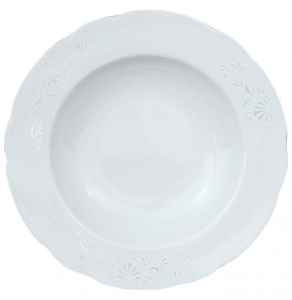 Набор тарелок 23 см 6 шт глубокие  Thun &quot;Роза /Платиновый узор&quot; / 057602