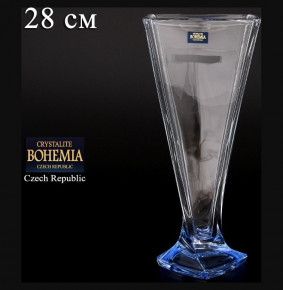 Ваза для цветов 28 см н/н  Crystalite Bohemia "Квадро /Синее дно" / 080386