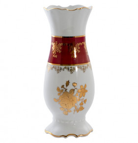 Ваза для цветов 25 см  Royal Czech Porcelain "Аляска /Золотая роза /Красная" / 204805