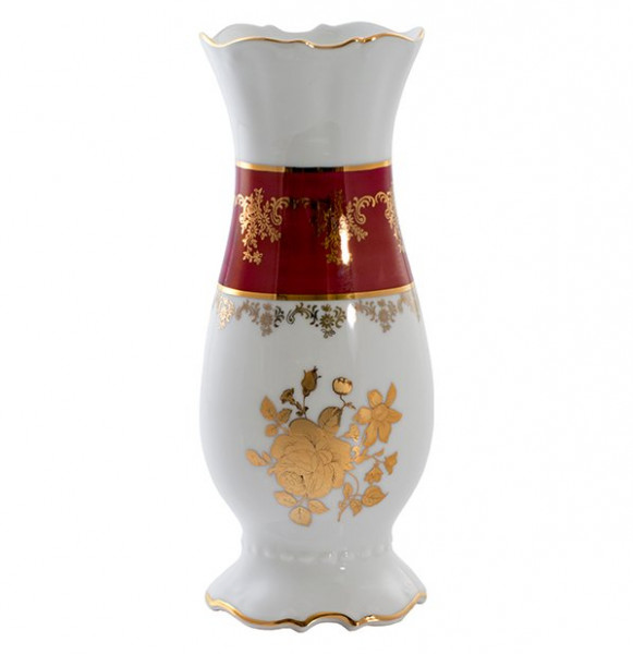 Ваза для цветов 25 см  Royal Czech Porcelain &quot;Аляска /Золотая роза /Красная&quot; / 204805