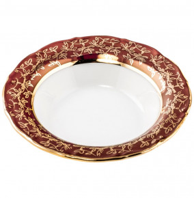 Розетка 11 см 1 шт  Royal Czech Porcelain "Офелия /Красная /Золотые листики" / 203831