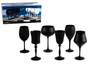 Бокалы для белого вина 400 мл 6 шт чёрные  Crystalex CZ s.r.o. "Glass Gambit /Шахматы"  / 293460