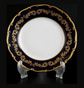Набор тарелок 19 см 6 шт  Bohemia Porcelan Moritz Zdekauer 1810 s.r.o. "Анжелика /Золотые вензеля /Кобальт" / 034113