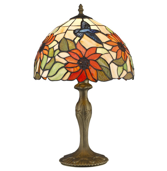 Лампа настольная 1 рожковая  Velante &quot;Tiffany&quot; Цветы и птицы / 304501