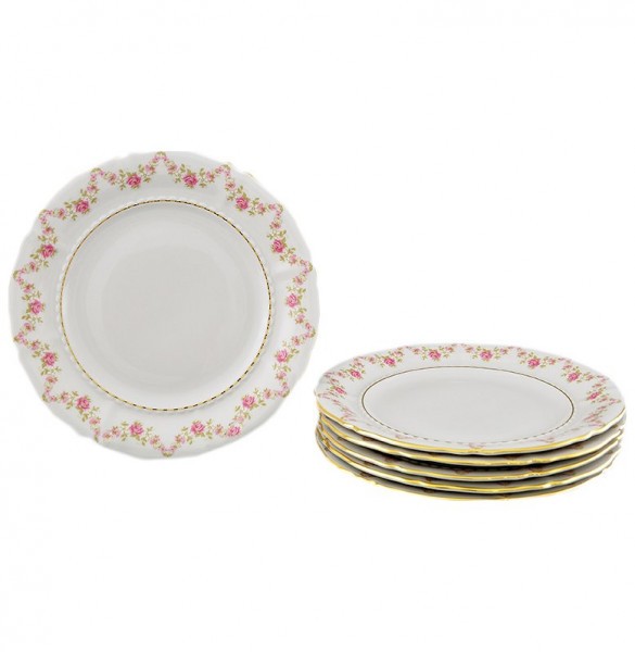 Набор тарелок 17 см 6 шт  Leander &quot;Соната /Розовый цветок&quot; / 084181