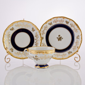Набор чайный на 6 персон 18 предметов  Weimar Porzellan "Анна-Амалия /Золотой букет" (подарочная упаковка) / 048163