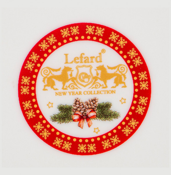 Блюдо 23 х 23 х 7 см красное Звезда  LEFARD &quot;С Новым годом! /Дед мороз&quot; / 225204