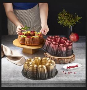 Форма для выпечки кекса 26 см антипригарное покрытие красная  O.M.S. Collection "GRANIT CAKE MOULD" / 284169