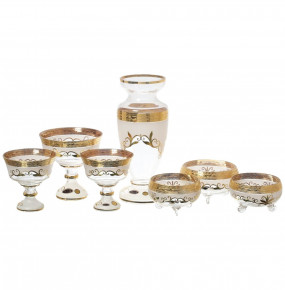 Набор конфетниц с вазой для цветов 7 предметов  Star Crystal "Лепка /Антик золото" SC / 139076