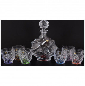 Набор для виски 7 предметов (графин + 6 стаканов по 320 мл)  Aurum Crystal "Surf /Ассорти" / 125132