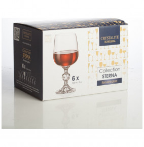 Бокалы для красного вина 230 мл 6 шт  Crystalite Bohemia "Клаудия /432287 /Платиновый ободок" / 040182