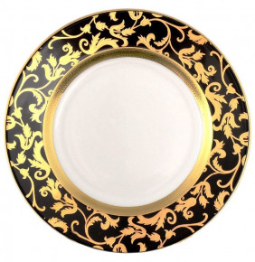 Набор тарелок 21 см 6 шт  Falkenporzellan "Тоска /Чёрная /Золотые цветы" / 060288