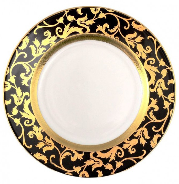 Набор тарелок 21 см 6 шт  Falkenporzellan &quot;Тоска /Чёрная /Золотые цветы&quot; / 060288