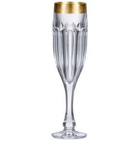 Бокалы для шампанского 150 мл 6 шт  Crystalite Bohemia "Сафари /Матовое золото /430469" / 021118