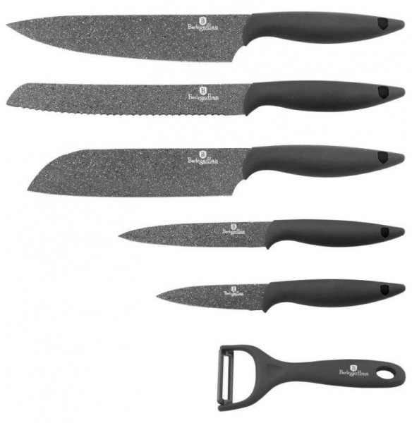 Набор ножей для кухни 6 предметов  Berlinger Haus &quot;Granit Diamond Line&quot; / 135615