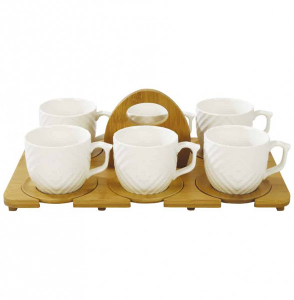 Набор чайных чашек 6 шт на деревянном подносе &quot;Perotti Dante&quot; / 223198