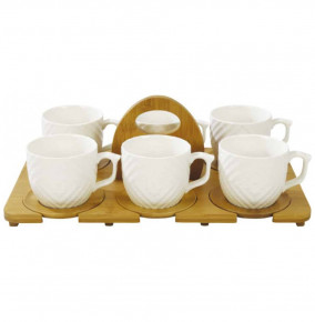 Набор чайных чашек 6 шт на деревянном подносе "Perotti Dante" / 223198