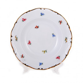 Набор тарелок 24 см 6 шт глубокие  Bavarian Porcelain "Мария-Тереза /Мелкие цветы /Отводка золото" / 133237