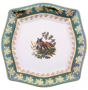 Набор тарелок 21,5 см 6 шт  Royal Czech Porcelain "Львов /Охота зеленая" / 203432