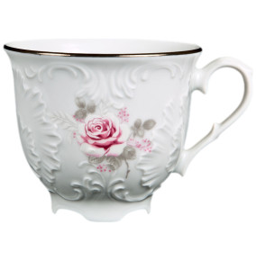 Набор чайных чашек 250 мл 6 шт  Cmielow "Рококо /Серая роза /платина" / 264428