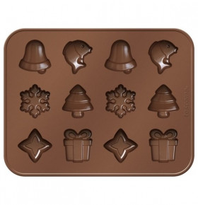 Формочки для шоколада 18 х 14 см рождественские мотивы  "Tescoma /DELÍCIA SILICONE" / 142568