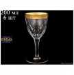 Бокалы для красного вина 240 мл 6 шт  Crystalite Bohemia &quot;Донна /Матовое золото&quot; / 048860