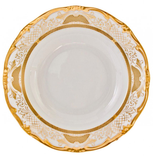 Набор тарелок 24 см 6 шт глубокие  Weimar Porzellan &quot;Веймар /Симфония /Золотая&quot; / 015968