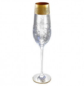 Бокалы для шампанского 6 шт  RCR Cristalleria Italiana SpA "Timon /Париж матовое золото" / 101103