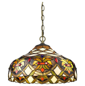 Светильник потолочный 2 рожковый  Velante "Tiffany" Листья и камения / 304514