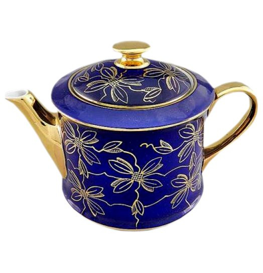 Заварочный чайник 400 мл  Leander &quot;Виндзор /Золотые цветы /синий&quot; / 158683