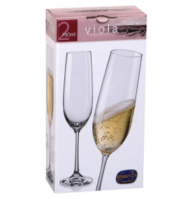 Бокалы для шампанского 190 мл 2 шт  Crystalex CZ s.r.o. "Виола /Красные шары /золото" / 215394