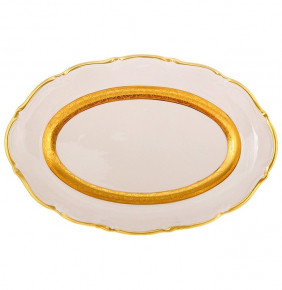 Блюдо 38 см овальное  Bavarian Porcelain "Мария-Тереза /Золотая матовая лента" / 098582