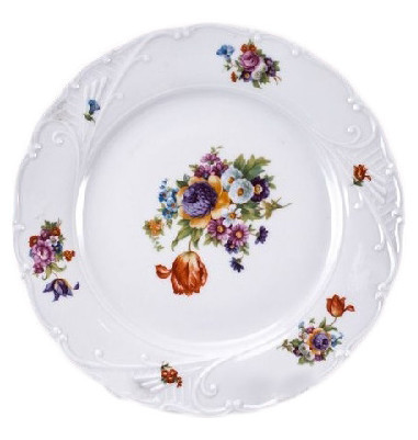 Набор тарелок 21 см 6 шт  Bohemia Porcelan Moritz Zdekauer 1810 s.r.o. &quot;Лиана /Весенний букет&quot; / 051051