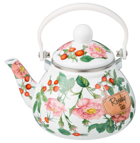 Заварочный чайник 1,3 л эмалированный с фильтром  Agness "Fruit Basket /Rosehip tea" / 313095