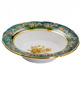 Розетка 11 см  Royal Czech Porcelain "Мария-Тереза /Золотая роза /Зеленая" / 204425
